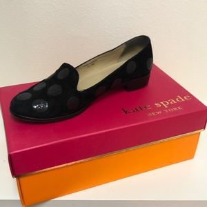 Kate Spade black suede loafers